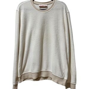 Orlebar Brown XL Cream Cotton Sweatshirt Minimalist Streetwear Luxury Loungewear